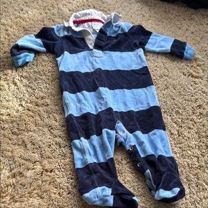 Ralph Lauren Baby Striped Romper - Blue and Navy